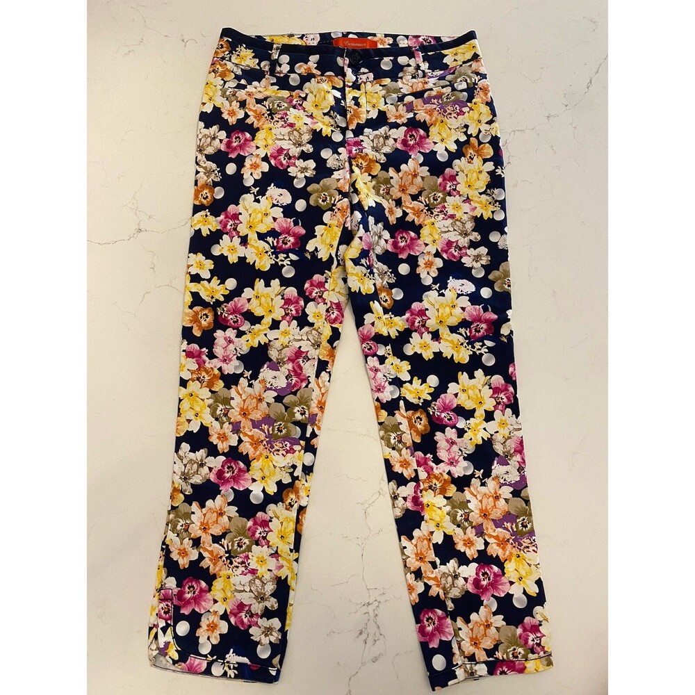 Cartonnier Pants Womens Blue Floral Charlie Size 6 Small MediumAnthropologie